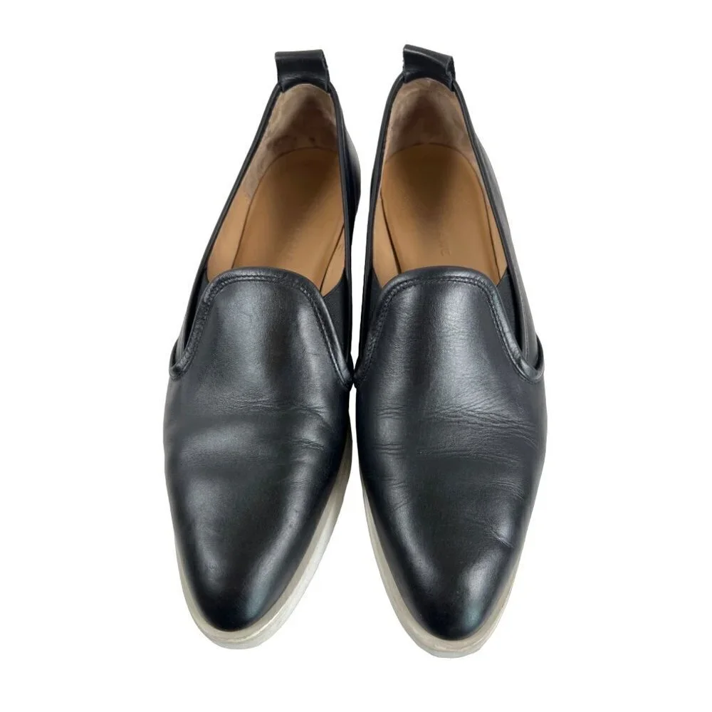 Everlane‎ Size 10.5 The Street Shoe Black Italian Leather Slip-On Shoes Flats